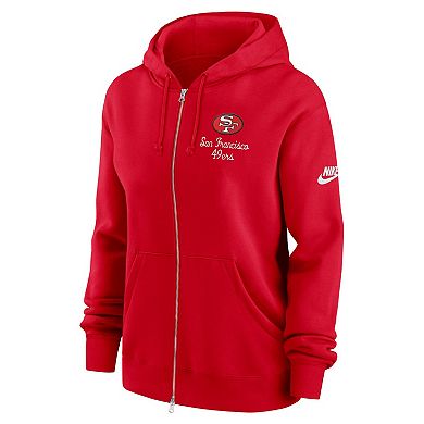 Women's Nike Scarlet San Francisco 49ers Phoenix Rewind Full-Zip Hoodie