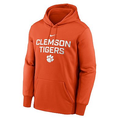 Men's Nike Orange Clemson Tigers Team Stacked Performance Pullover Hoodie