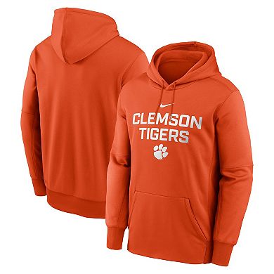 Men's Nike Orange Clemson Tigers Team Stacked Performance Pullover Hoodie