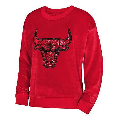 Youth Girls Outerstuff Red Chicago Bulls Step Back Sweatshirt