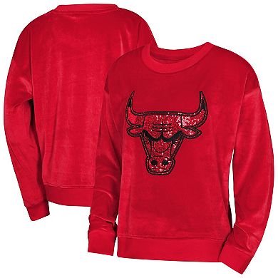Youth Girls Outerstuff Red Chicago Bulls Step Back Sweatshirt