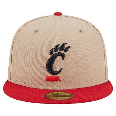 Men's New Era Khaki Cincinnati Bearcats Two-Tone 59FIFTY Fitted Hat