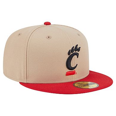 Men's New Era Khaki Cincinnati Bearcats Two-Tone 59FIFTY Fitted Hat