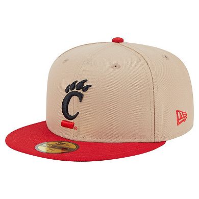Men's New Era Khaki Cincinnati Bearcats Two-Tone 59FIFTY Fitted Hat