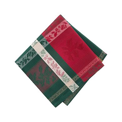 Elrene Home Fashions Merry and Festive Jacquard Napkins, 17"x17", Set of 4