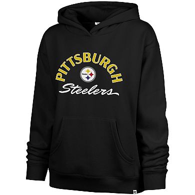 Women's '47 Black Pittsburgh Steelers Whirlwind Naomi Pullover Hoodie