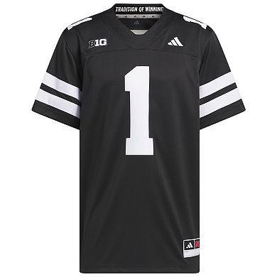 Men's adidas #1 Black Nebraska Huskers Alternate Premier Jersey