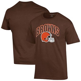 Men's Champion Brown Cleveland Browns Helmet T-Shirt