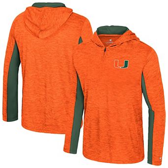 Men's Colosseum Orange Miami Hurricanes Always Sunny Quarter-Zip Hoodie