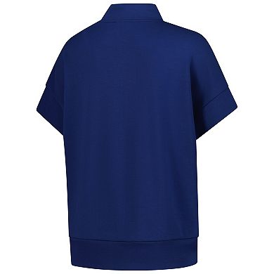 Women's ZooZatz Navy Notre Dame Fighting Irish Tri-Blend Quarter-Zip Flowy Top