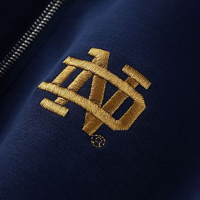 Women's ZooZatz Navy Notre Dame Fighting Irish Tri-Blend Quarter-Zip Flowy Top