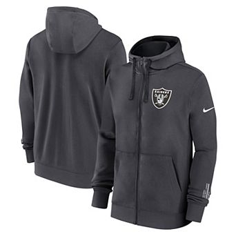 Men's Nike Anthracite Las Vegas Raiders Primetime Club Full-Zip Hoodie