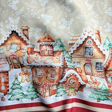 Elrene Home Fashions Gingerbread Bliss Holiday Round/Oval Tablecloth