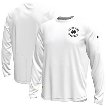 Men's Under Armour White Notre Dame Fighting Irish Sideline Knockout Long-Sleeve T-Shirt