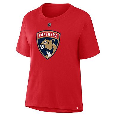 Women's Fanatics Matthew Tkachuk Red Florida Panthers Authentic Stack Name & Number T-Shirt