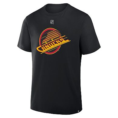 Men's Fanatics Elias Pettersson Black Vancouver Canucks Authentic Stack Name & Number T-Shirt