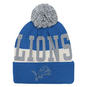Youth Outerstuff Blue Detroit Lions Modern Fan Cuffed Knit Hat with Pom