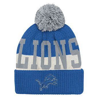 Youth Outerstuff Blue Detroit Lions Modern Fan Cuffed Knit Hat with Pom
