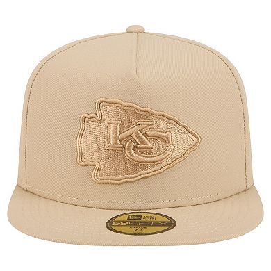 Men's New Era Light Beige Kansas City Chiefs Color Pack A-Frame 59FIFTY Fitted Hat