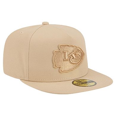 Men's New Era Light Beige Kansas City Chiefs Color Pack A-Frame 59FIFTY Fitted Hat