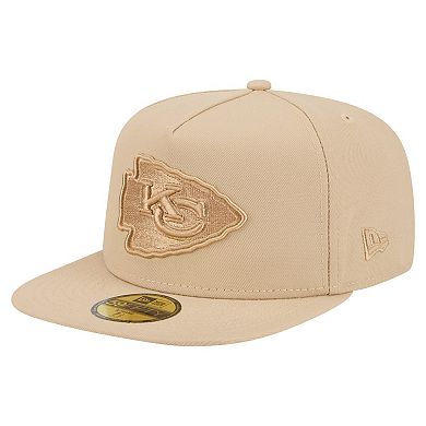 Men's New Era Light Beige Kansas City Chiefs Color Pack A-Frame 59FIFTY Fitted Hat