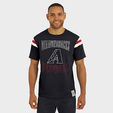 Men's Darius Rucker Collection by Fanatics Black Arizona Diamondbacks Distressed Sleeve Stripe T-Shirt