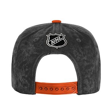 Youth Outerstuff Black/Orange Anaheim Ducks True Retro Deadstock Adjustable Hat