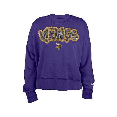 Girl's New Era Purple Minnesota Vikings Flip Sequin Sweatshirt