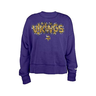 Girl's New Era Purple Minnesota Vikings Flip Sequin Sweatshirt