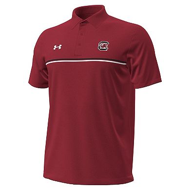 Men's Under Armour Garnet South Carolina Gamecocks Performance Drive Chest Stripe Polo