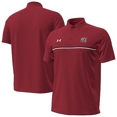 Men's Under Armour Garnet South Carolina Gamecocks Performance Drive Chest Stripe Polo