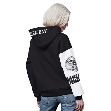 Women's Starter Black Green Bay Packers 4th Down Full-Zip Hoodie