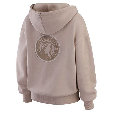 Women's WEAR by Erin Andrews Tan Minnesota Timberwolves Washed Pullover Crewdie