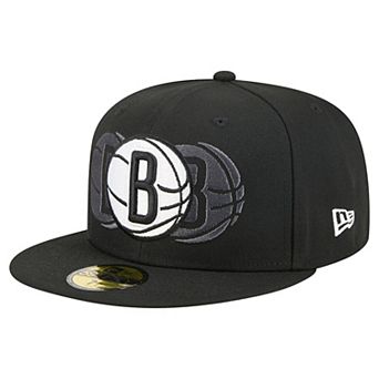 Men's New Era Black Brooklyn Nets Tri-Hit 59Fifty Fitted Hat
