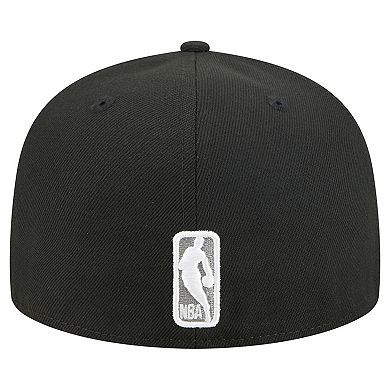 Men's New Era Black Brooklyn Nets Tri-Hit 59Fifty Fitted Hat