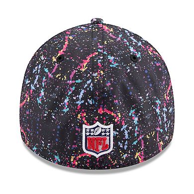 Men's New Era Black Miami Dolphins 2025 NFL Crucial Catch 39THIRTY Flex Hat