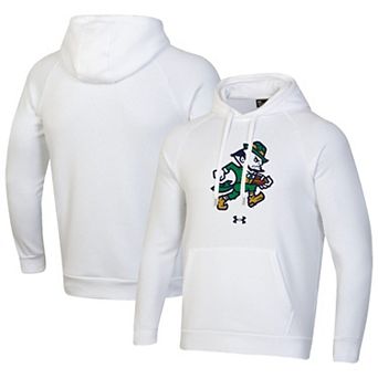 Men's Under Armour White Notre Dame Fighting Irish Leprechaun Rival Fleece Hoodie