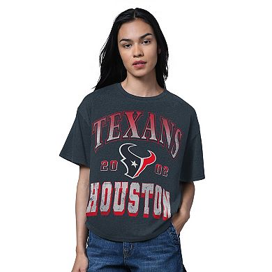 Women's Starter Heather Navy Houston Texans Oversized Hall of Fame T-Shirt