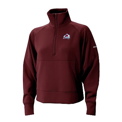 Women's Columbia Maroon Colorado Avalanche Wickhams Hills Raglan Omni-Wick Half-Zip Pullover