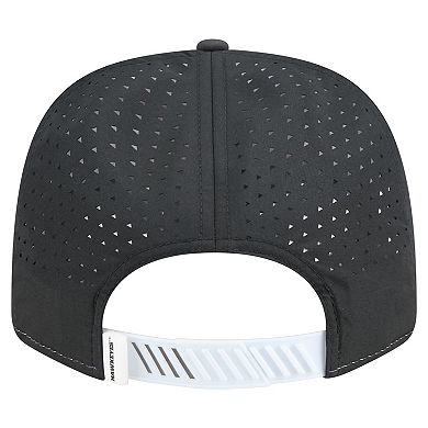 Men's New Era White/Black Iowa Hawkeyes Perforated Patched 9SEVENTY Adjustable Hat