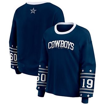 Women's WEAR by Erin Andrews Navy Dallas Cowboys Sport Long-Sleeve T-Shirt