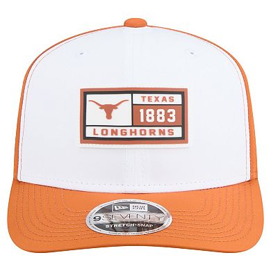 Men's New Era White/Texas Orange Texas Longhorns Perforated Patched 9SEVENTY Adjustable Hat