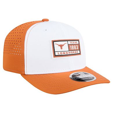 Men's New Era White/Texas Orange Texas Longhorns Perforated Patched 9SEVENTY Adjustable Hat