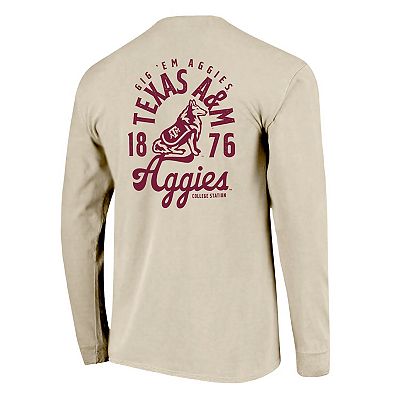 Men's Natural Texas A&M Aggies Comfort Colors Mascot Overlay Long