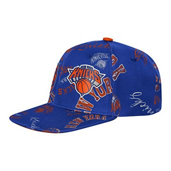 Youth Outerstuff Blue New York Knicks Street Hooper Allover Print Snapback Hat