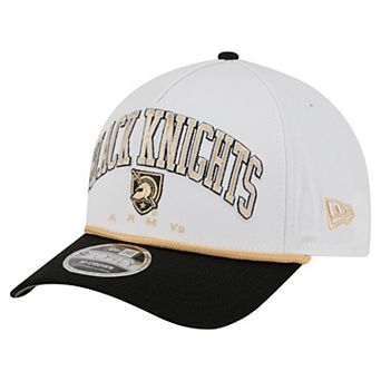 Men's New Era White/Black Army Black Knights Arch Two-Tone Rope 9FORTY A-Frame M-Crown Adjustable Hat