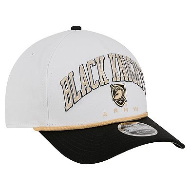 Men's New Era White/Black Army Black Knights Arch Two-Tone Rope 9FORTY A-Frame M-Crown Adjustable Hat