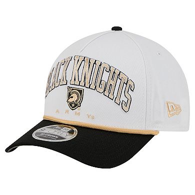 Men's New Era White/Black Army Black Knights Arch Two-Tone Rope 9FORTY A-Frame M-Crown Adjustable Hat