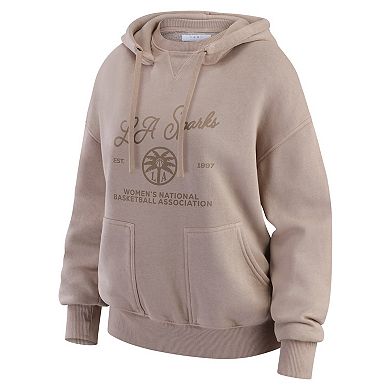 Women's WEAR by Erin Andrews Tan Los Angeles Sparks Washed Pullover Crewdie