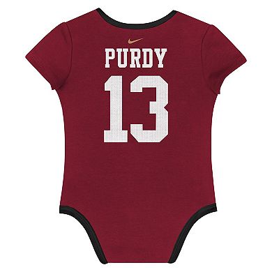 Newborn & Infant Nike Brock Purdy San Francisco 49ers Name & Number 3-Pack Bodysuit Set